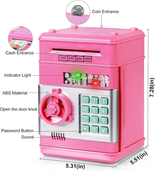 Trolley Case Electronic Piggy Bank – Kids ATM Money Box with Password & Music