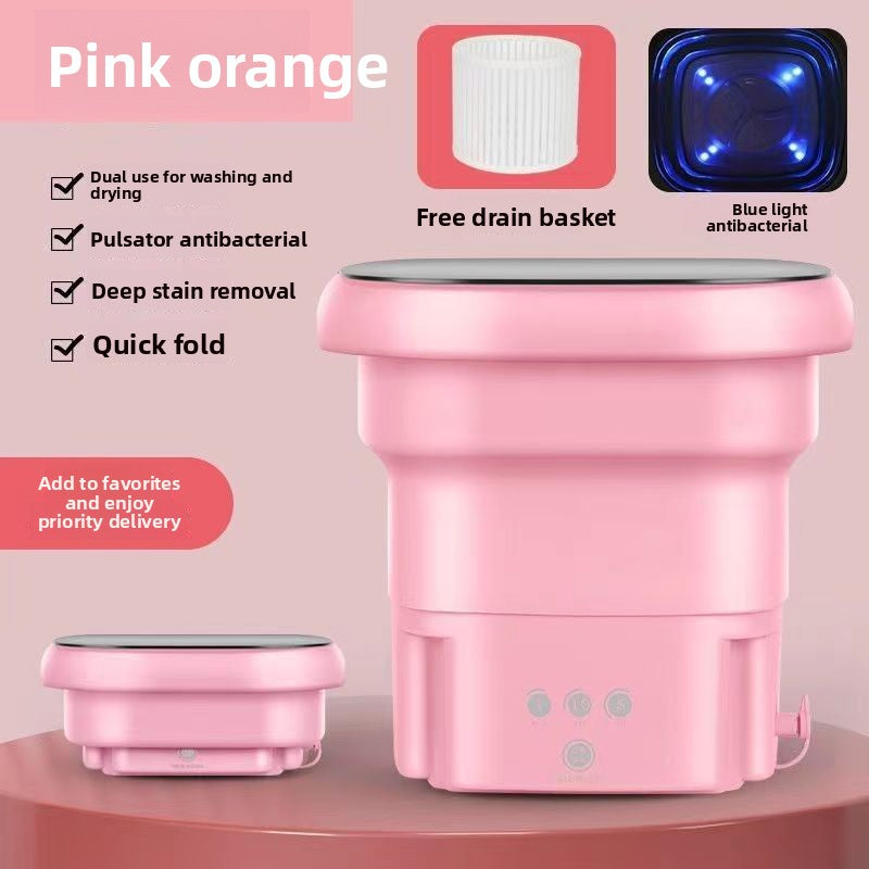 Portable Mini Washing Machine 8L Foldable Travel Washer Spin Dryer