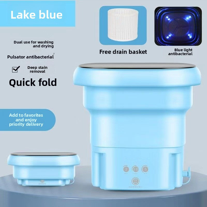 Portable Mini Washing Machine 8L Foldable Travel Washer Spin Dryer