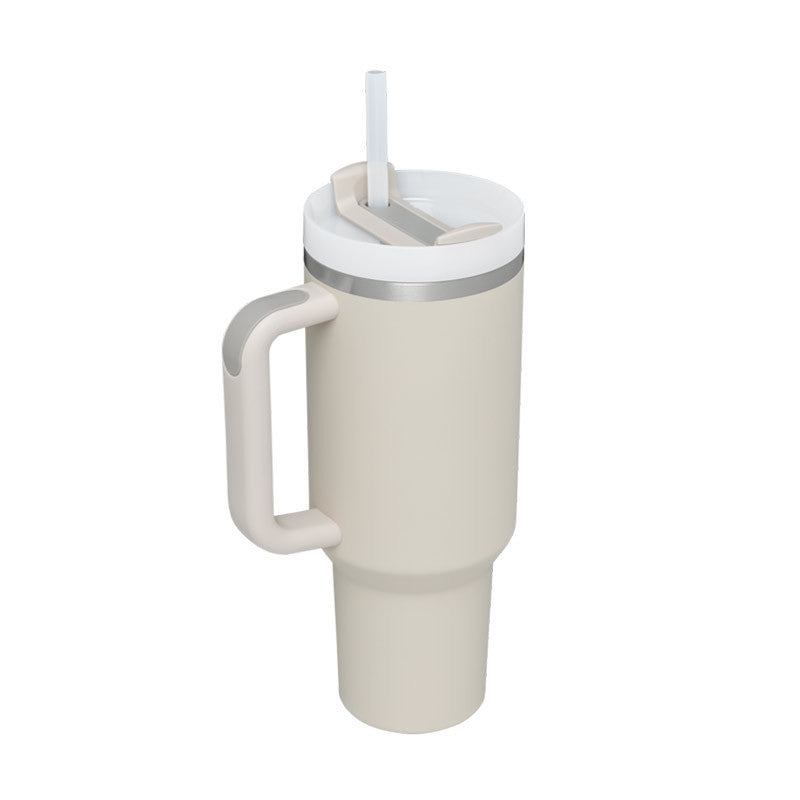 40 Oz Tumbler with Handle & Straw - Insulated Stainless Steel