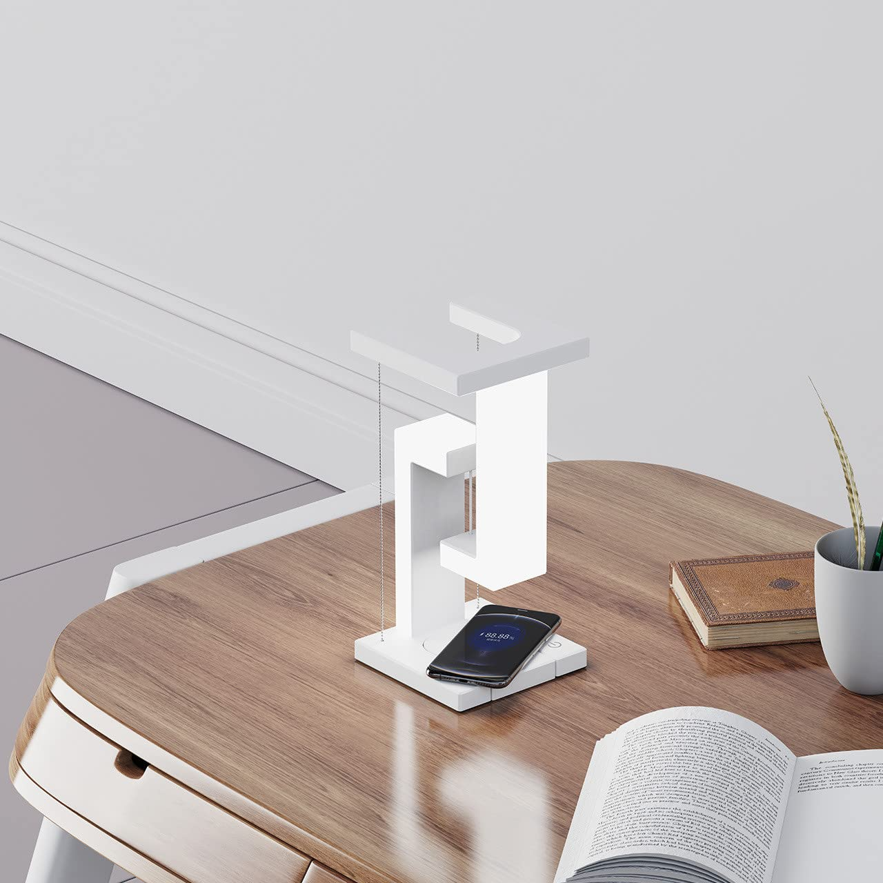 Levitating LED Table Lamp with Wireless Charging - Modern Magnetic Floating Desk Light