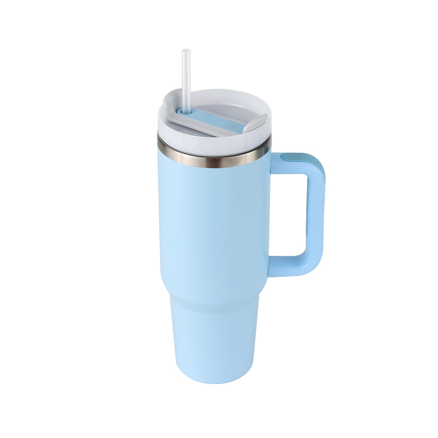 40 Oz Tumbler with Handle & Straw - Insulated Stainless Steel