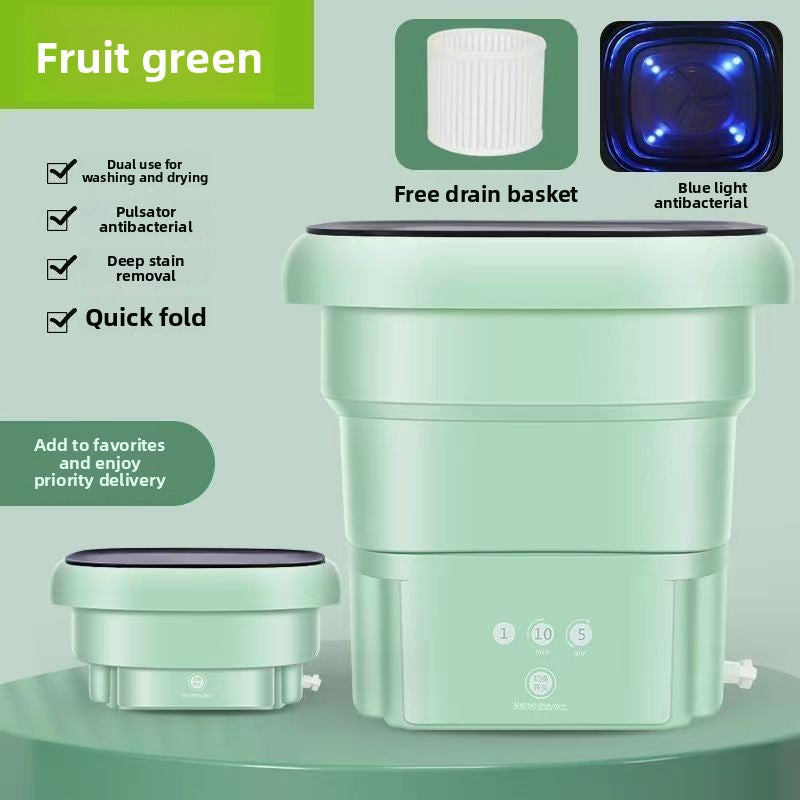 Portable Mini Washing Machine 8L Foldable Travel Washer Spin Dryer