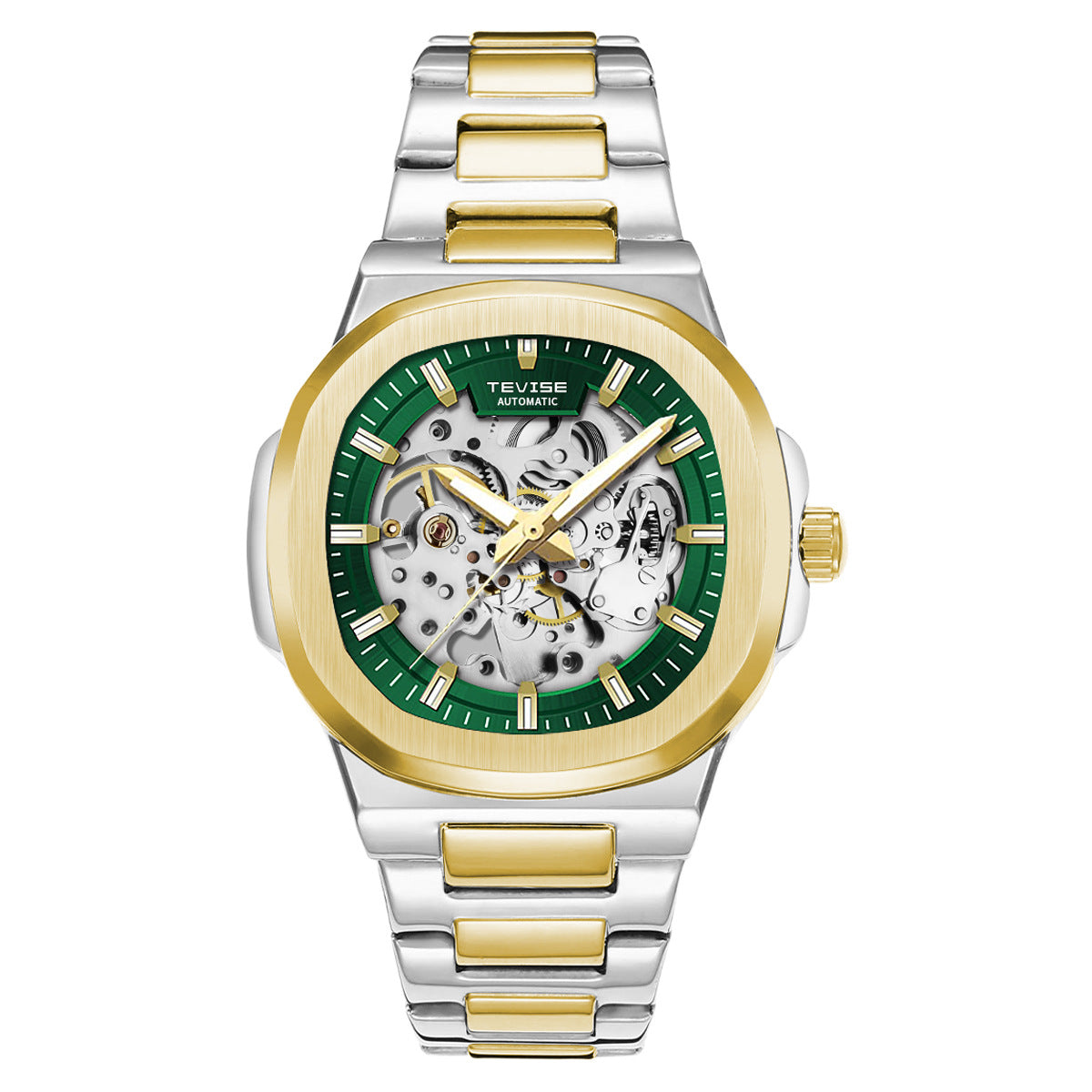 Luxury Skeleton Automatic Watch – Luminous, Waterproof & Stainless Steel