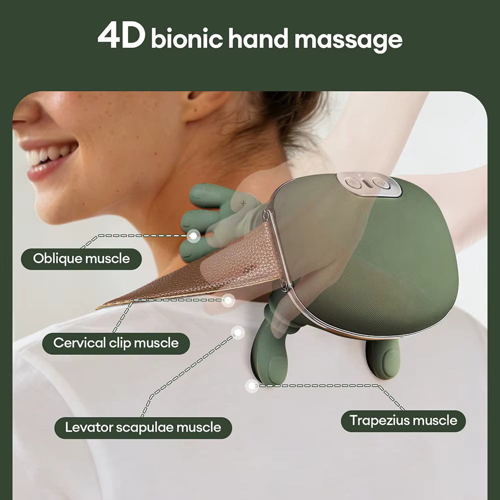 4D Bionic Finger Neck & Shoulder Massager - Wireless Cervical Massage Shawl