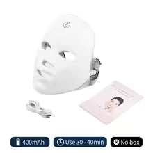 Rechargeable 7-Color LED Photon Face Mask - Skin Rejuvenation & Anti-Aging Light Therapy