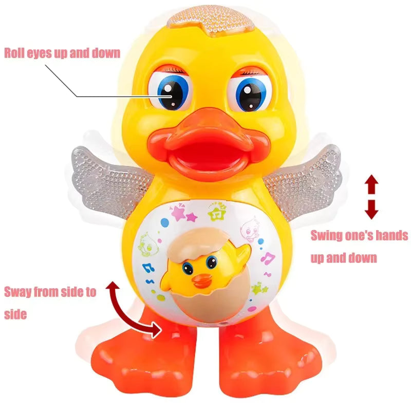 Electric Dancing Duck Toy - Interactive Musical Animal with Flashing Lights for Kids