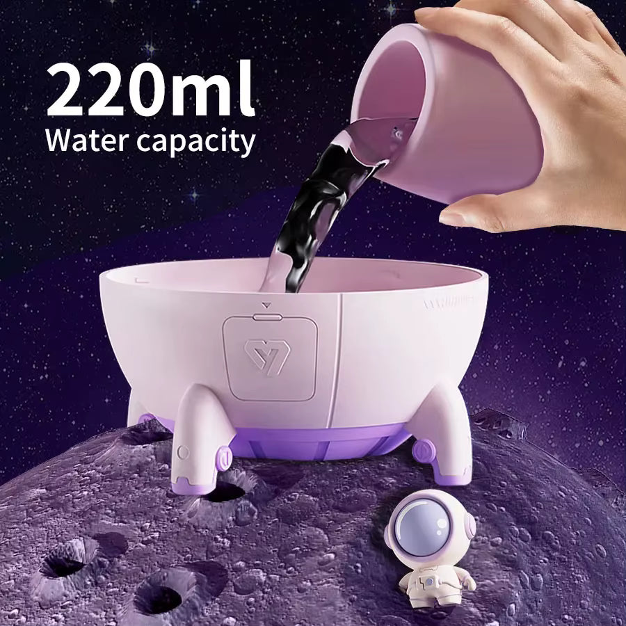 220mL Space Capsule Air Humidifier - USB Rechargeable Mist Aromatherapy Diffuser with 7 Color LED Light