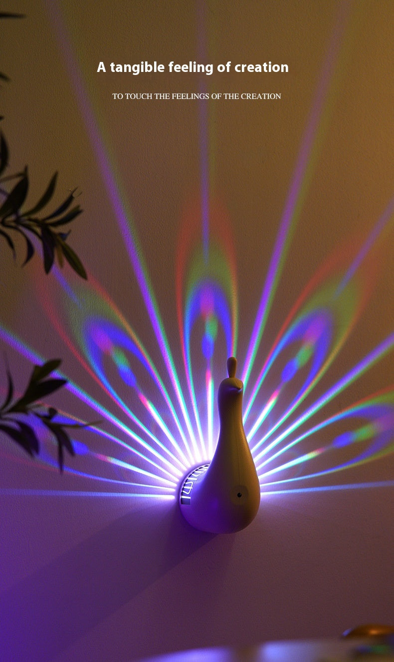 Peacocks Wall Lamp – Colorful 3D Ambient Projection Night Light