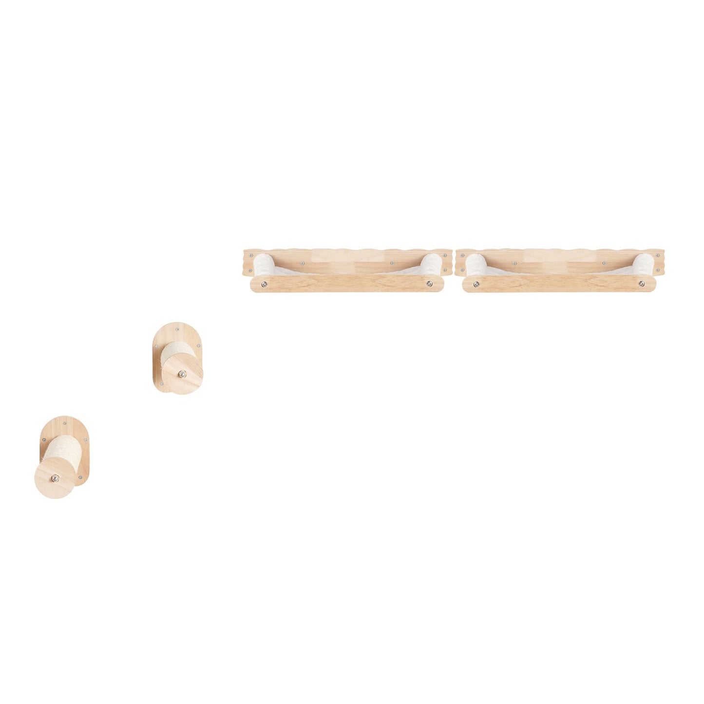 VEVOR Wall Mounted Cat Shelves With 2 Jumping Posts & 2 Hammocks Up To 40 Lbs