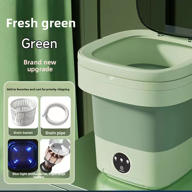 Portable Mini Washing Machine 8L Foldable Travel Washer Spin Dryer