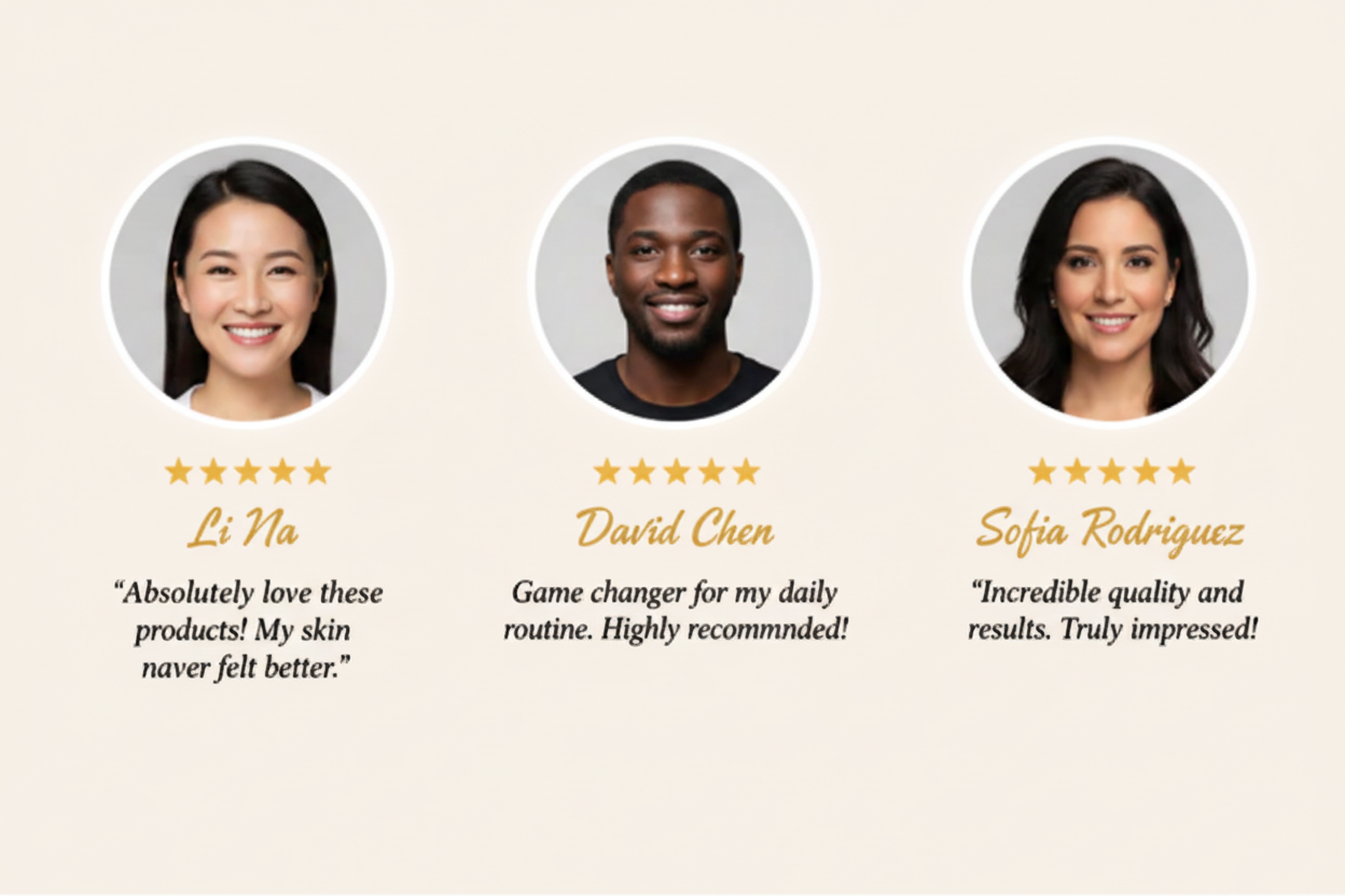 Customer Testimonials with Beige Background