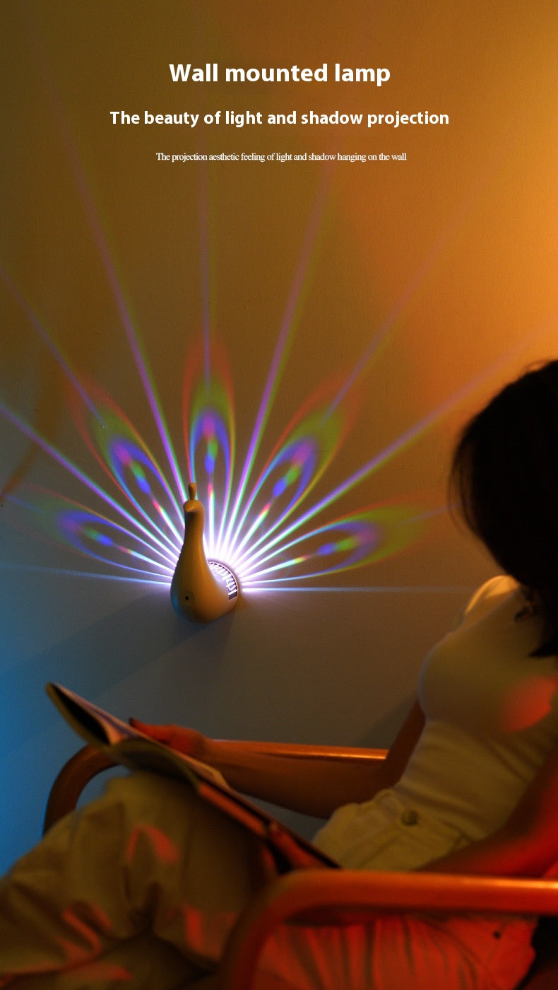 Peacocks Wall Lamp – Colorful 3D Ambient Projection Night Light