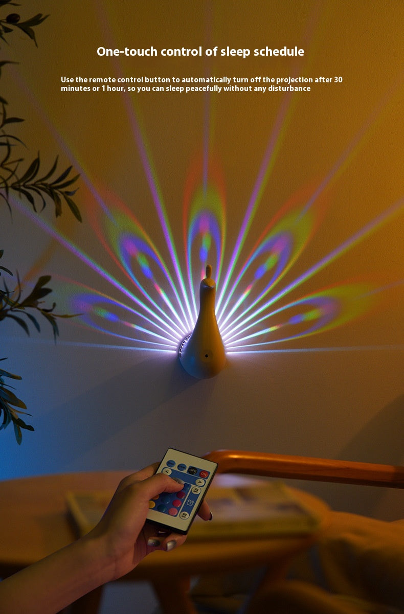 Peacocks Wall Lamp – Colorful 3D Ambient Projection Night Light