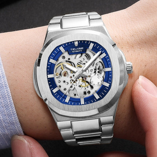 Luxury Skeleton Automatic Watch – Luminous, Waterproof & Stainless Steel