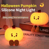 Cute Pumpkin Silicone Night Light – Dimmable USB Rechargeable Lamp