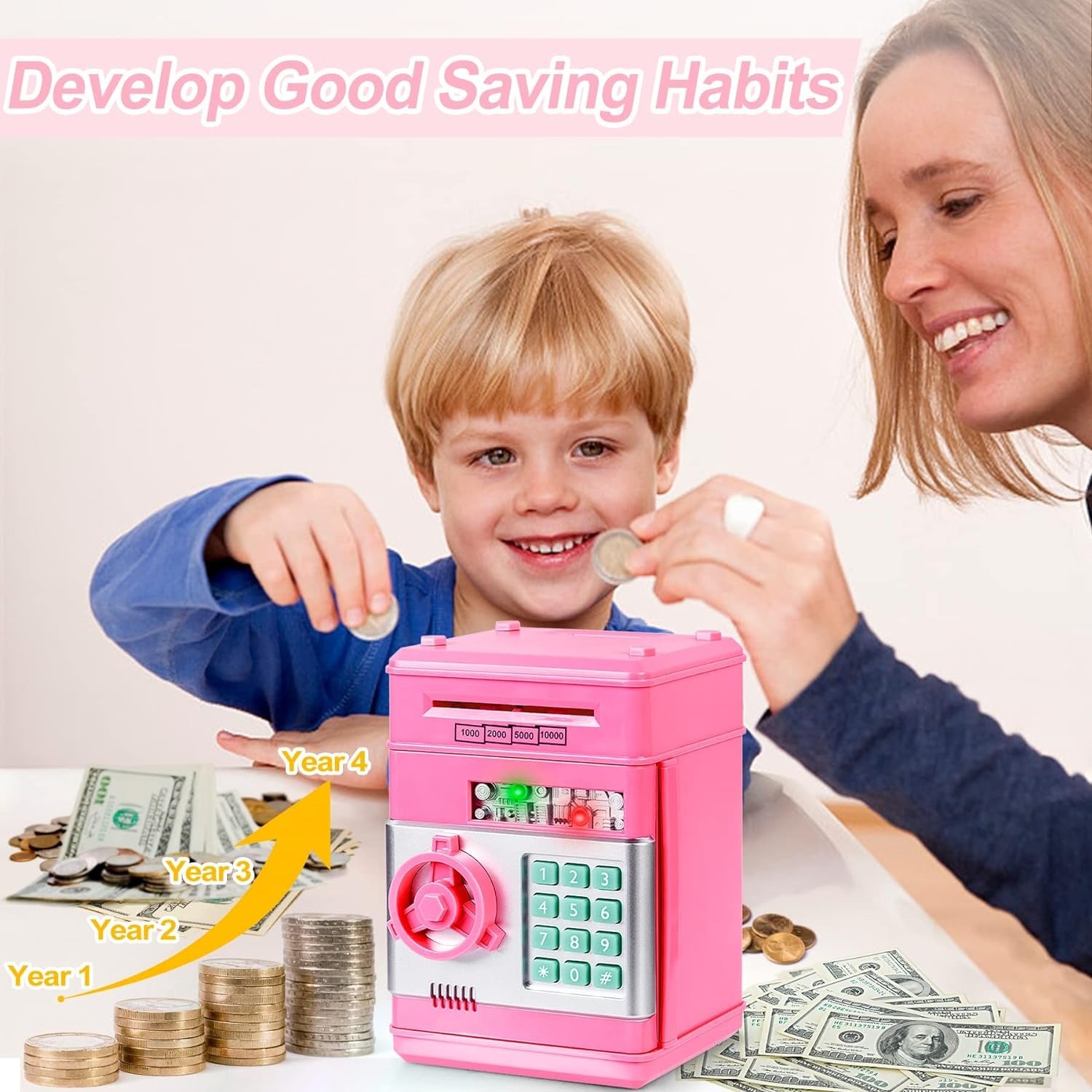 Trolley Case Electronic Piggy Bank – Kids ATM Money Box with Password & Music