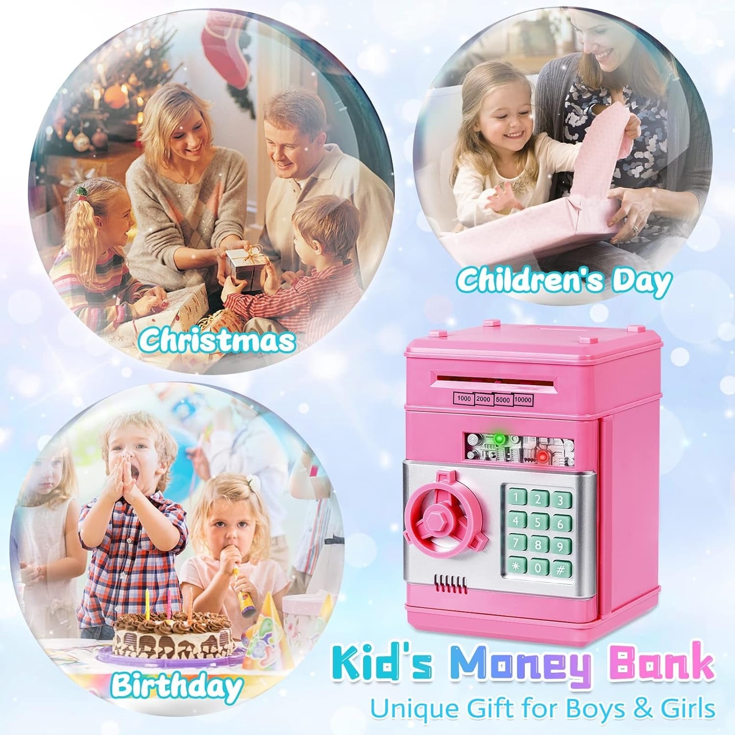 Trolley Case Electronic Piggy Bank – Kids ATM Money Box with Password & Music