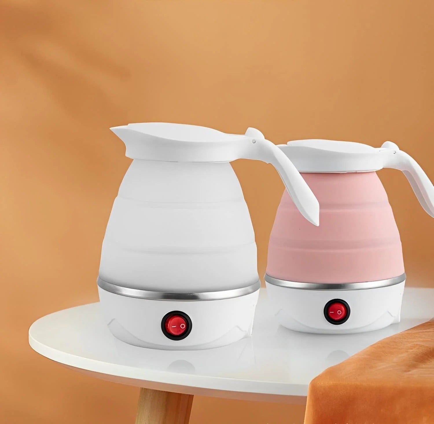 Foldable Electric Travel Kettle – 600ml Portable BPA-Free Silicone