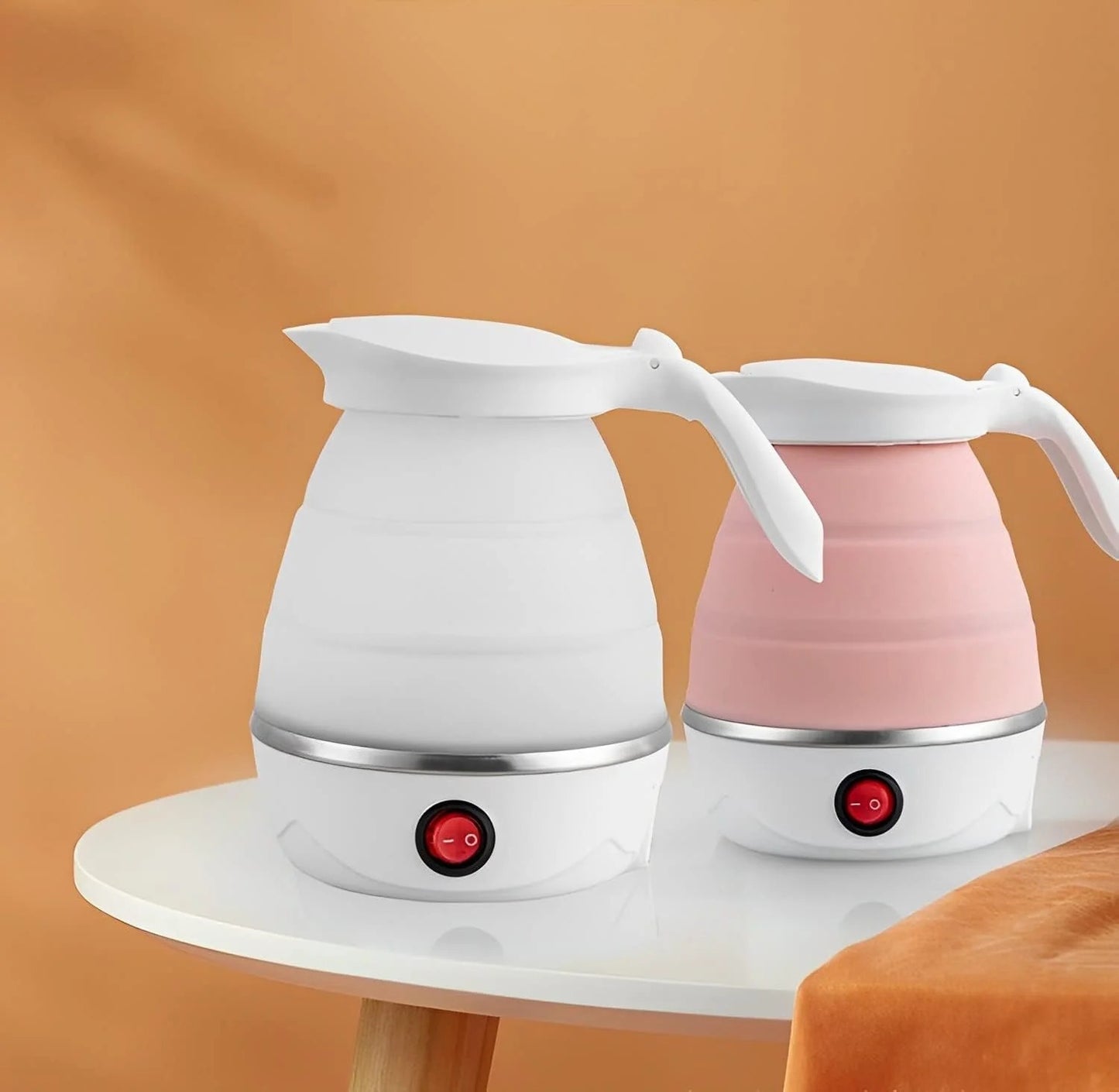Foldable Electric Travel Kettle – 600ml Portable BPA-Free Silicone