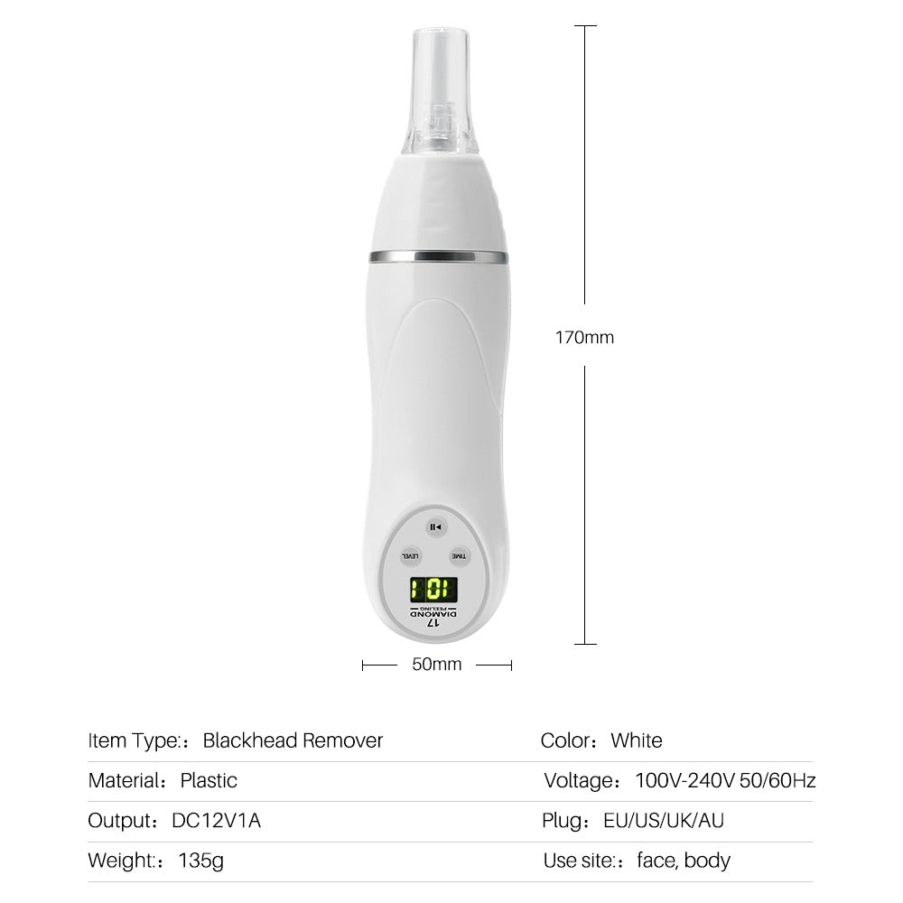 Diamond Microdermabrasion Blackhead Remover — 10-in-1 Suction & Skin Renewal