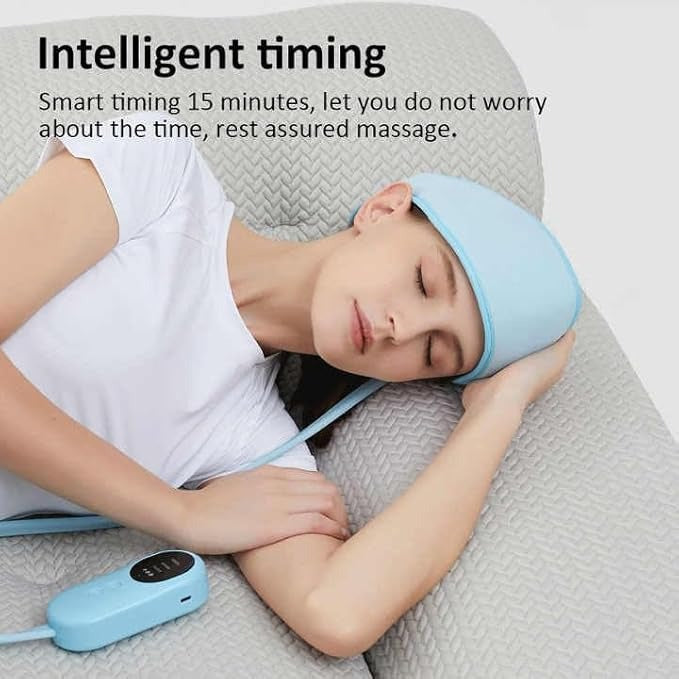 Heated Airbag Head Massage Cap – 6-Zone Compression Massager