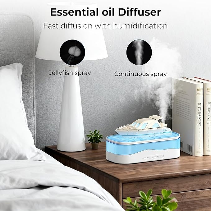 Yacht Aromatherapy Machine – Luxury Aroma Diffuser & Humidifier with LED Lights