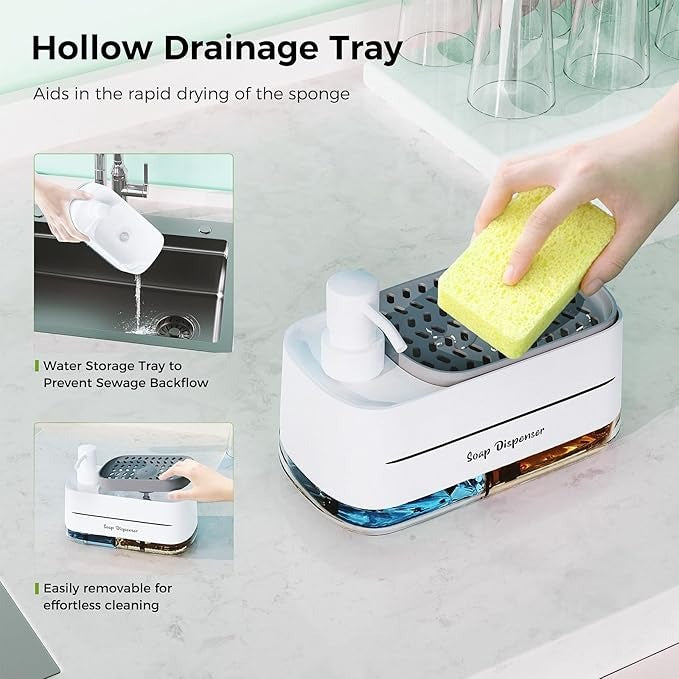 🧴 Stainless Steel Kitchen Soap Dispenser – Refillable Countertop Pump for Dish or Hand Soap