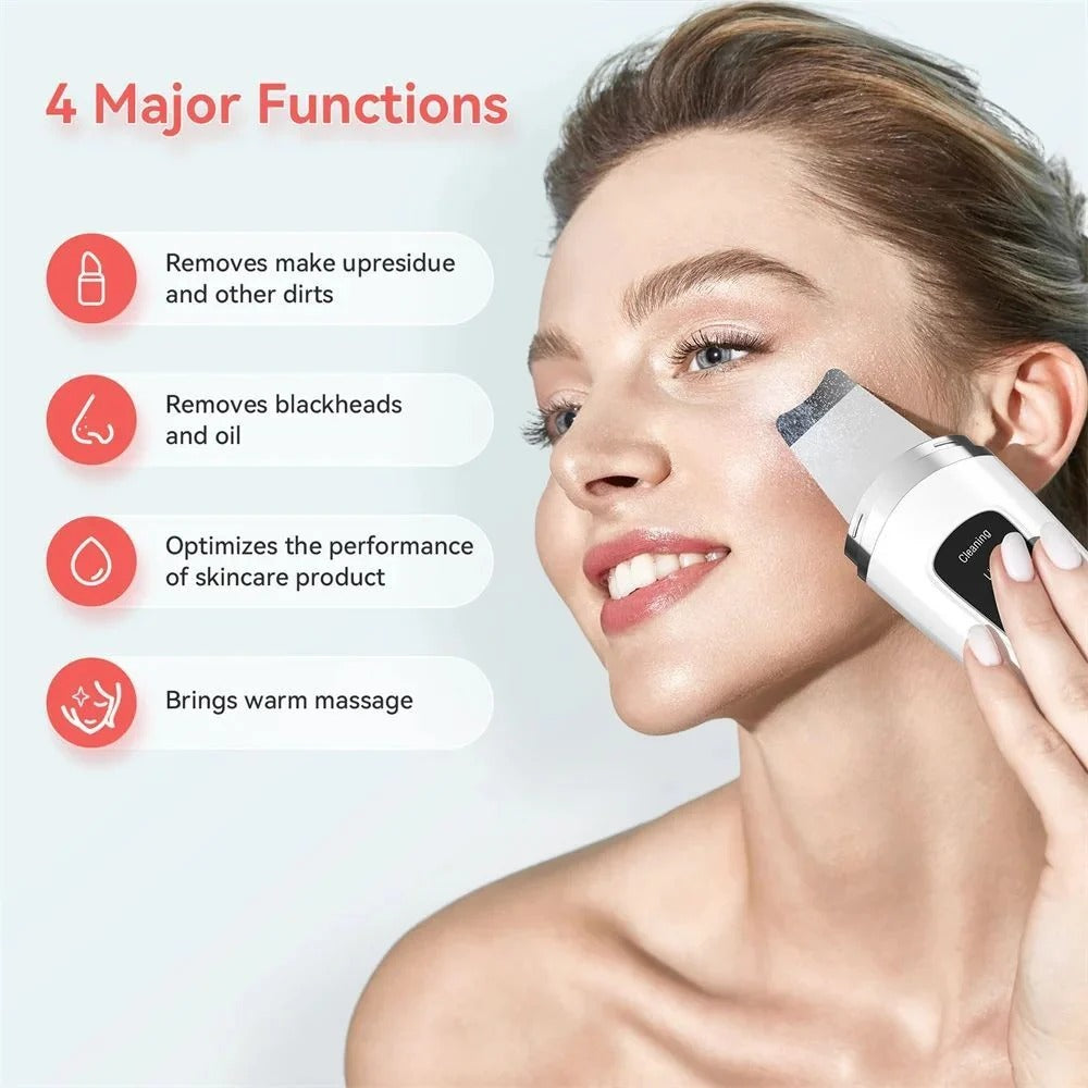 Ultrasonic Facial Skin Scrubber — 4 Modes, Deep Cleansing & Anti-Acne