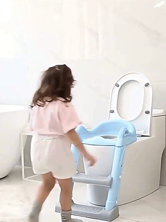 Kids Toilet Training Seat with Ladder – Anti-Slip Step, Foldable & Universal Fit