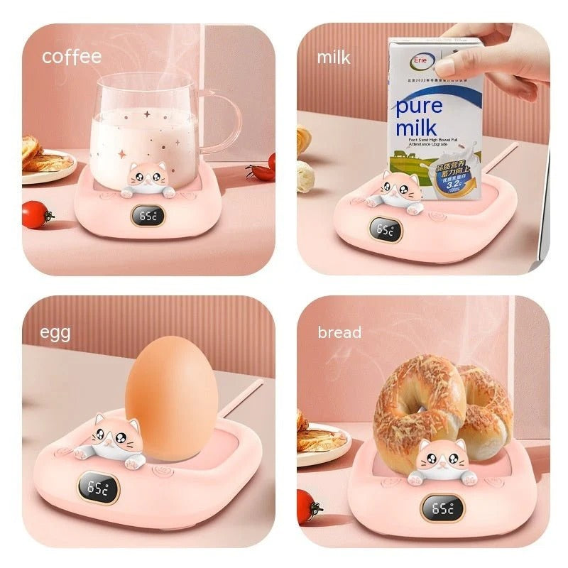 Cute Cat Cup Warmer – Constant Temperature Mug Heating Pad