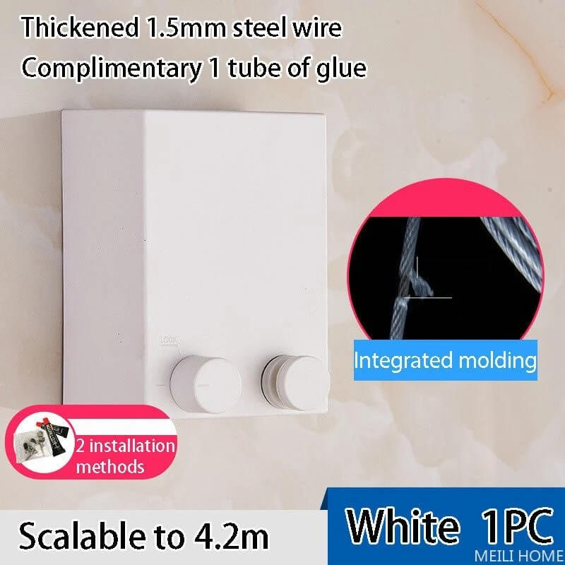 Telescopic Retractable Clothesline — Extendable 4.2M Drying Rope