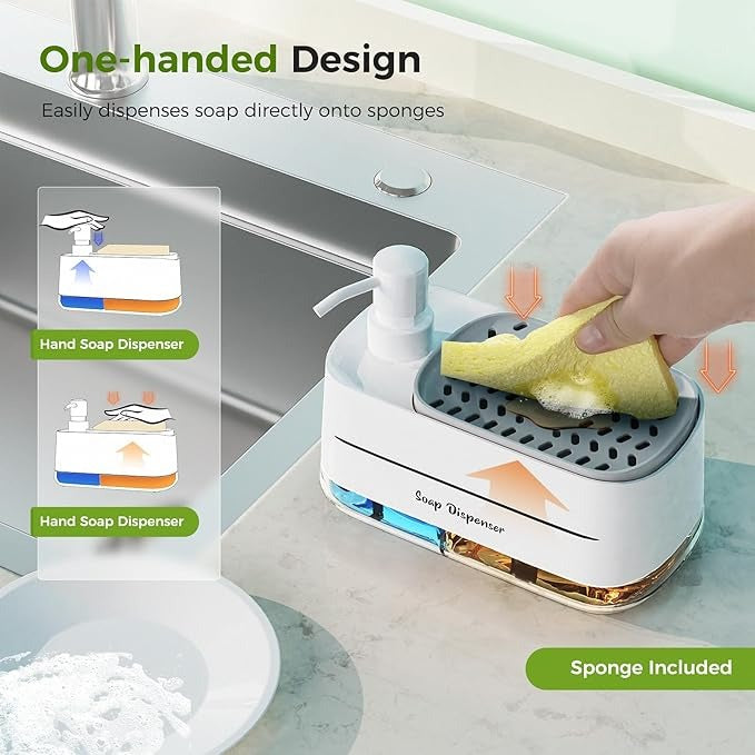 🧴 Stainless Steel Kitchen Soap Dispenser – Refillable Countertop Pump for Dish or Hand Soap