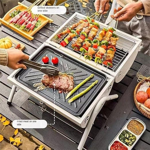 GrillMate Combo BBQ & Hob — Portable Charcoal Grill with Side Burner