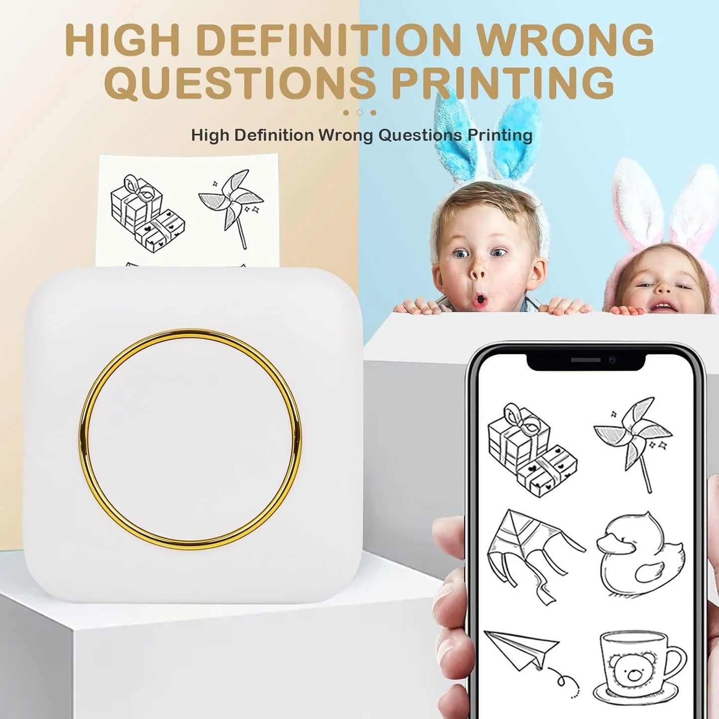 Portable Mini Printer – Bluetooth Instant Thermal Printing, No Ink Required