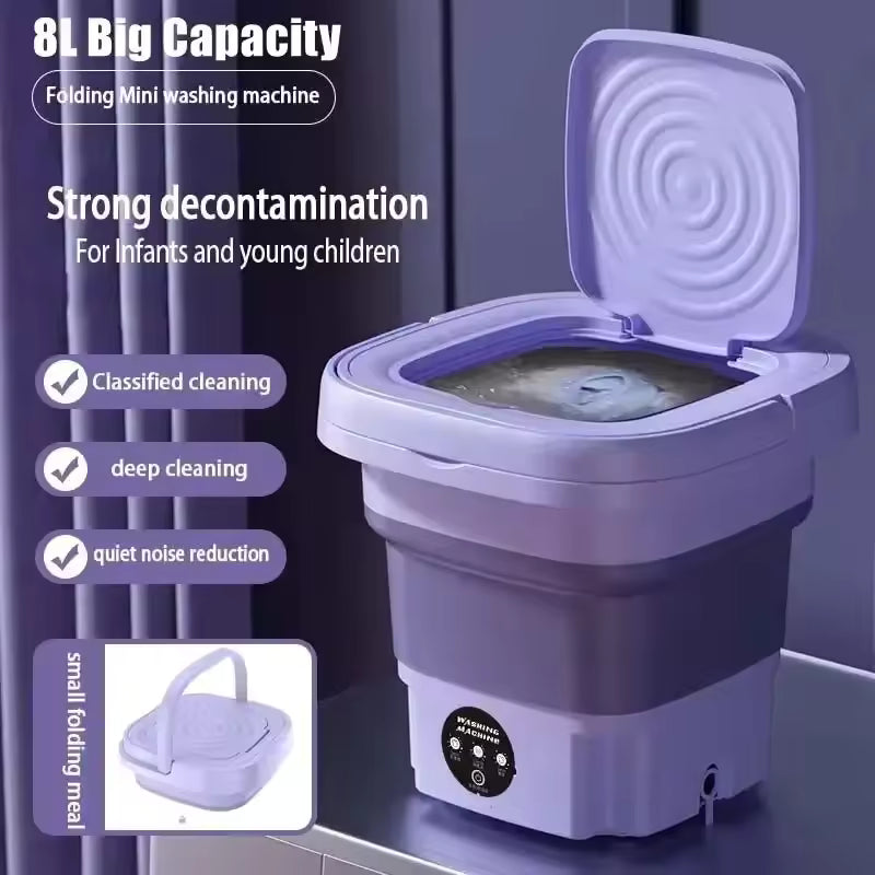 Foldable Mini Laundry Machine – Portable Collapsible Washing Machine