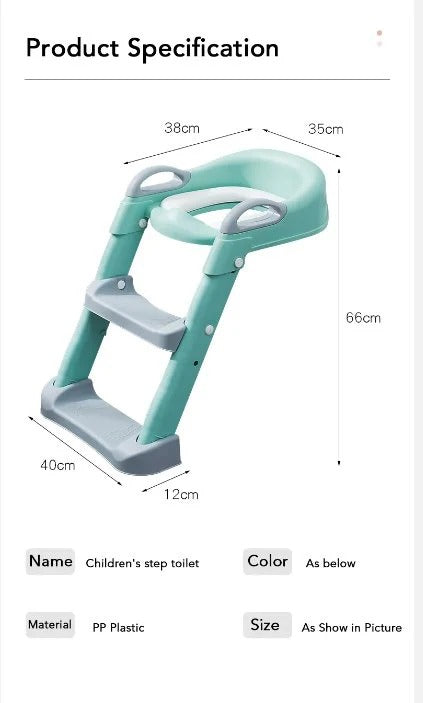 Kids Toilet Training Seat with Ladder – Anti-Slip Step, Foldable & Universal Fit