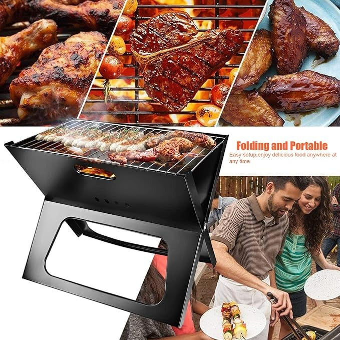 Foldable Charcoal Grill — Portable BBQ for Camping & Outdoor Cooking