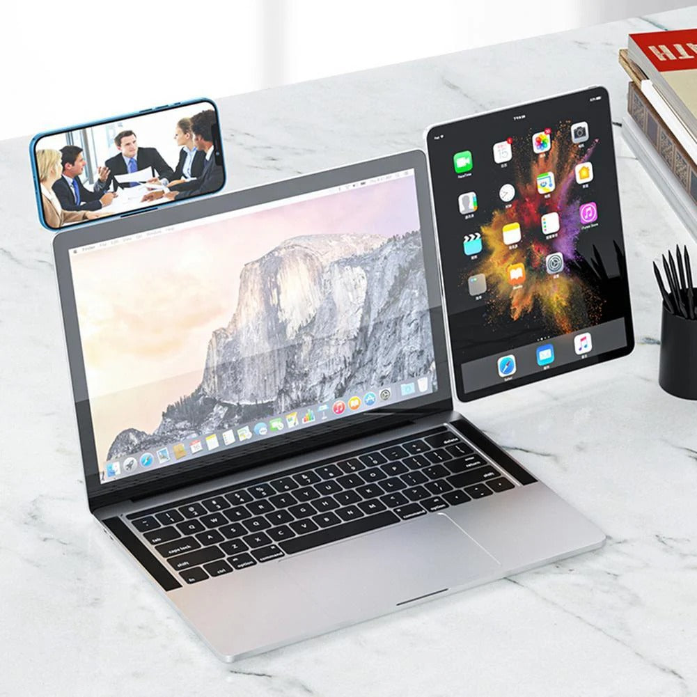 Magnetic Laptop Phone Holder – Adjustable Dual Screen Side Mount Clip