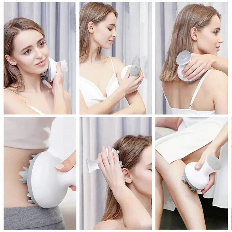 Electric Scalp & Body Massager – Handheld USB Rechargeable Relaxation Tool