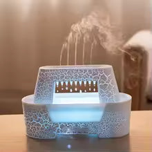 Raindrop Aroma Humidifier – Ultrasonic Diffuser with LED Flame Light