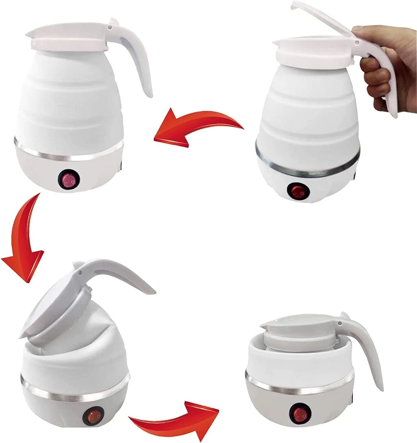 Foldable Electric Travel Kettle – 600ml Portable BPA-Free Silicone