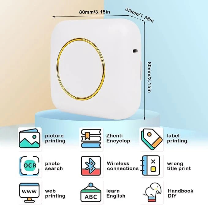 Portable Mini Printer – Bluetooth Instant Thermal Printing, No Ink Required