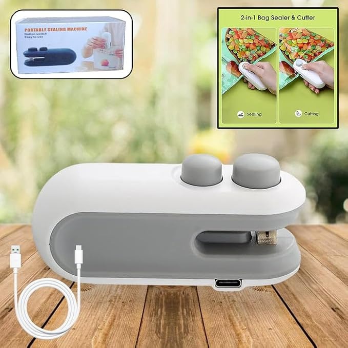 Portable Mini Sealing Machine – USB Rechargeable Food Bag Sealer