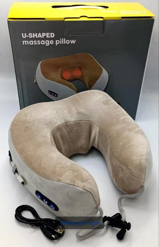 U-Shaped Neck Massage Pillow – Portable Heated Massager with 3 Modes