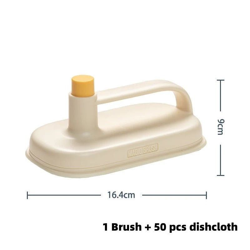 Magic Dust Brush with 50 Disposable Rags – Hands-Free Cleaning Tool