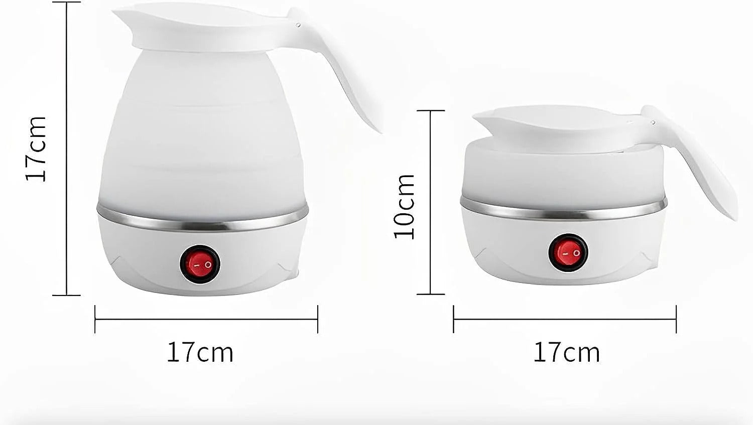 Foldable Electric Travel Kettle – 600ml Portable BPA-Free Silicone