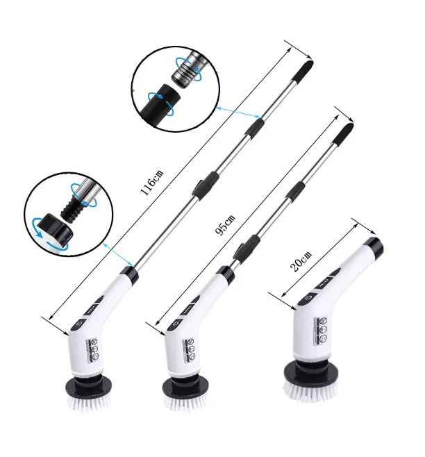 Electric Cleaning Brush JY-6010 – Cordless Scrubber with 6 Brush Heads