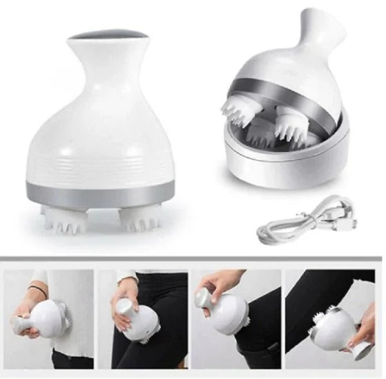 Electric Scalp & Body Massager – Handheld USB Rechargeable Relaxation Tool