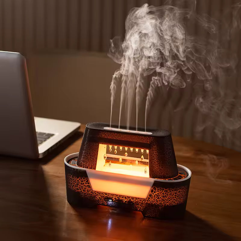 Raindrop Aroma Humidifier – Ultrasonic Diffuser with LED Flame Light